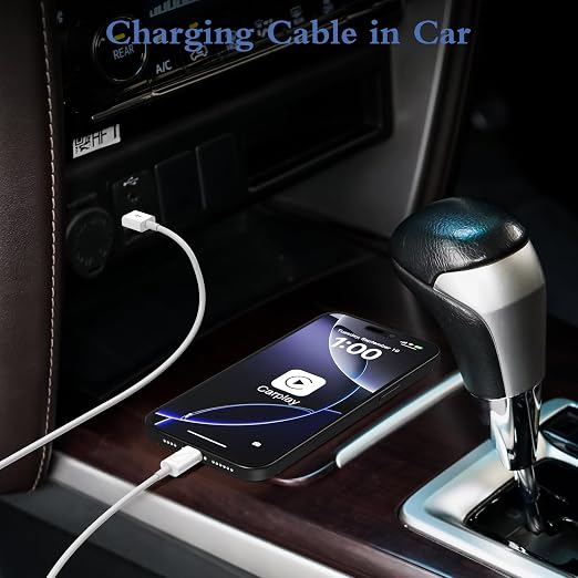 Snisre Car Carplay Cable, USB A to USB C Cable 3FT, Fast Charger Cord for iPhone 17/16/15 Pro Max/Plus/16E, Car Charging Cord（White, 3FT）