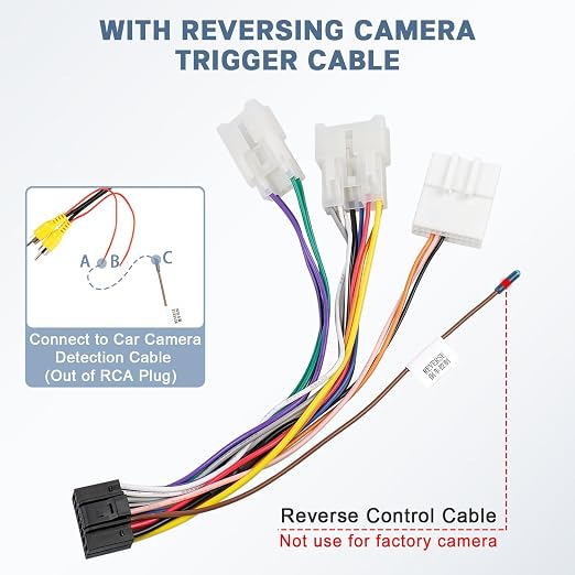 Car Stereo Wiring Harness Adapter for Toyota | 16Pin Android Radio Wire Harness Compatible wtih Highlander RAV4 Camry Corolla Land FJ Cruiser Yaris No JBL Amplifier&Canbus