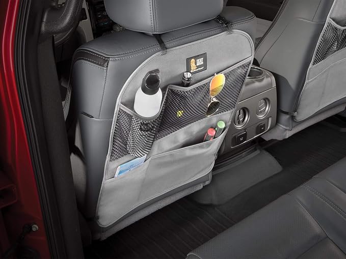 Seat Back Protector - Kick Mat and Organizer for the Back of Your Seat - Cocoa