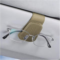 Sunglasses Holders for Car Sun Visor, Leather Eyeglasses Hanger Mounter, Magnetic Glasses Holder and Ticket Card Clip, Auto Interior Accessories Universal for SUV Pickup Truck