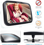Baby Car Mirror, Safety Car Seat Mirror for Rear Facing Infant with Wide Crystal Clear View, Shatterproof, 360° Rotation, Crash Tested and Certified