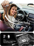 Retractable Car Charger USB C, [Upgraded 72W Max] | Car Accessories，Gifts for Men Women Him Her Car Charger for iPhone/Android Truck RV Electronics