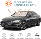 Windshield Sun Shade Botanical Leaf Butterfly Mushroom Car Front Window Sunshade Cover for Truck SUV Blocks UV Rays Automotive Visor Interior Protector 51 x 27.5 inch