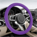 Car Steering Wheel Cover, 13 to 14.17 inches Anti-Slip Silicone Steering Wheel Protector, Soft Flexible Shock-Absorbent Steering Wheel Protective Cover for Most Car Models (Purple)