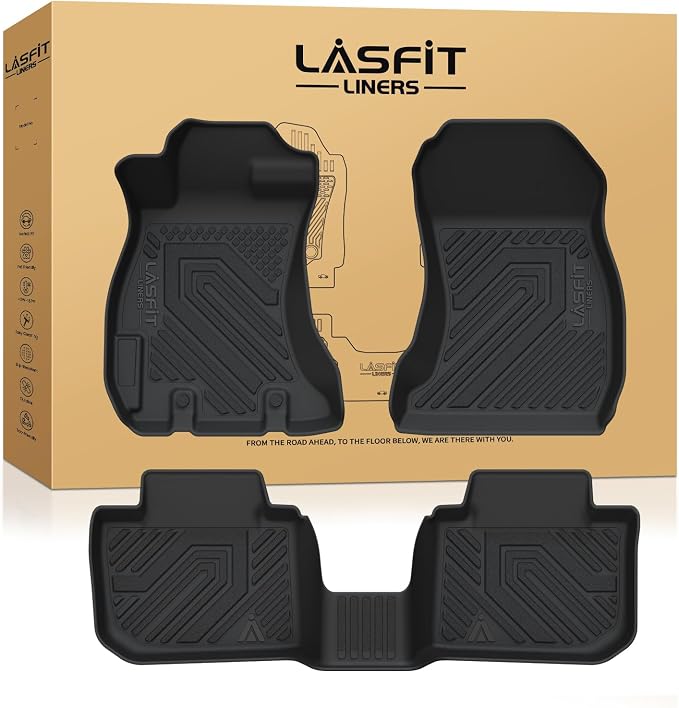 Floor Mats for Subaru Crosstrek 2016-2017/XV Crosstrek 2013-2015/Impreza 2012-2016/WRX 2015-2021,Custom Fit TPE All Weather Floor Liners 1st & 2nd Row for Subaru Car Mats, Black