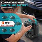 Tire Inflator Portable Air Compressor Compatible with Makita 18V Battery, 160PSI Air Pump with Dual Digital Screen, Auto Shut-Off, 5X Faster Inflation & Deflation for Car, Motor (Tool Only)