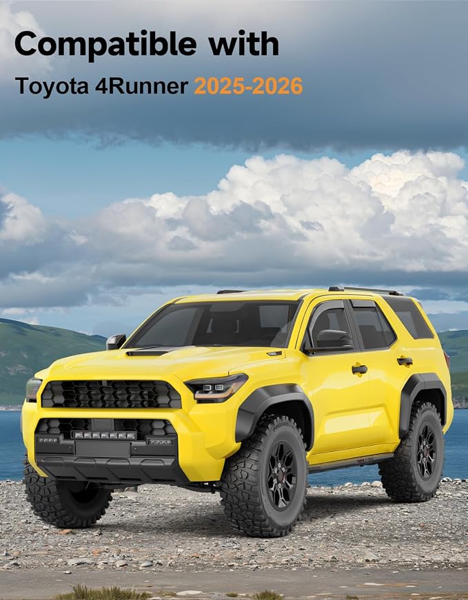 in-Channel Window Rain Guards Fit for Toyota 4Runner 2025 2026 Rain Guards Extra Durable 4 Runner Window Deflectors Visors Vent Visors Shades Car Accessories -4 pcs