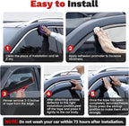 Window Visors Rain Guards for 2025 2026 Toyota Camry Accessories, Outside-Mount Tape-On Side Window Wind Deflectors Vent Visors Shades Rainproof Black 4PCS