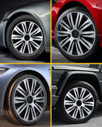 Hubcap Wheel Covers Hub Caps 16 Inch Set of 4 Black & Silver Universal Wheel Rim Cover R16 Stylish Car Decor Wheel Covers for Toyota Camry Nissan Mazda (black-09, 16 inch)