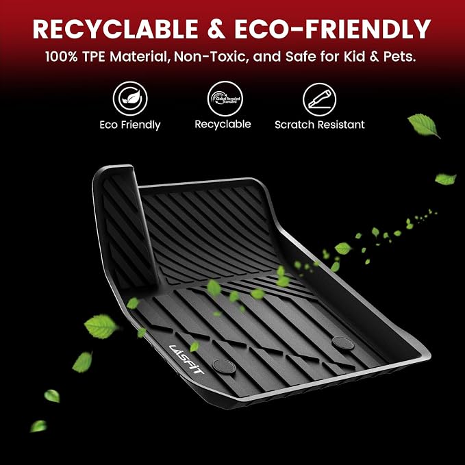 Floor Mats for Cadillac XT4 2019-2025, All Weather TPE Custom Fit Automotive Floor Mats for Cars, 1st and 2nd Row Car Floor Mats Full Set for Cadillac XT4 Accessories, 3 PCS, Black