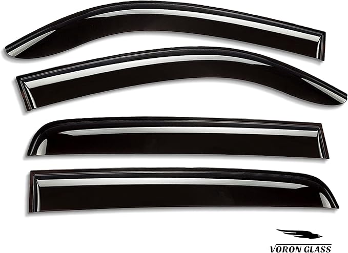 Voron Glass Tape-on Extra Durable Rain Guards for Toyota Tacoma 2016-2023 Double Cab, Window Deflectors, Vent Window Visors, 4 Pieces - 130185