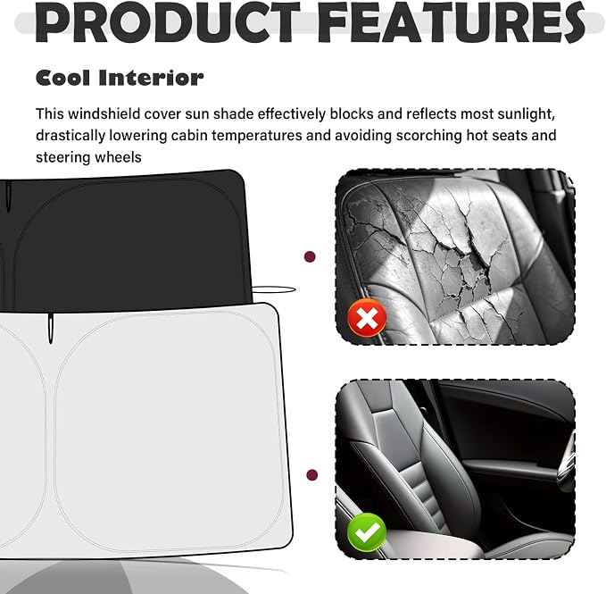 Car Windshield Sun Shade Compatible with Toyota 2025-2026 Camry,Oxford Cloth Windshield Cover Sun Shade with Storage Bag,Foldable Sunshade for Car Windshields Keeps Interior Cool