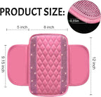 Bling Pink Car Center Console Cover, Leather Car Arm Rest Cover with 2 Storage Bags, Universal Auto Armrest Protector Storage Box, Pink Bling Accessories Interior for Most Vehicles