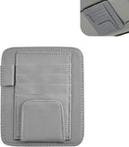 1 PC Car Sun Visor Organizer, Sunglass Holder & Document Storage Pocket Organizer, Car Visor Accessories with Insurance and Registration Card, Universal for Cars, Trucks, SUVs (Gray)