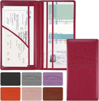 1Pack Car Registration and Insurance Holder,Car Document Holder for Cards License with Magnetic Shut,Vehicle Glove Box Car Organizer for Documents, Cards, License(Rose red)