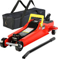 2 Ton Low Profile Floor Jack with Storage Bag,Professional Steel Racing Single Piston Quick Lift Pump,Red Heavy Duty Hydraulic Lifting Range 3.3''-15.2'',2 (4,000 lb)