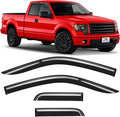 Voron Glass Tape-on Extra Durable Rain Guards for Trucks Ford F150 2004-2014 SuperCab, Window Deflectors, Vent Window Visors, 4 Pieces - 130096