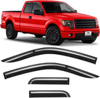 Voron Glass Tape-on Extra Durable Rain Guards for Trucks Ford F150 2004-2014 SuperCab, Window Deflectors, Vent Window Visors, 4 Pieces - 130096