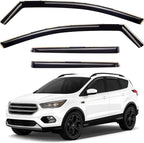 GrandWheel Window Deflectors Smoke Tinted in-Channel Side Window Vent Visor Deflectors Rain Guards Compatible with Ford Escape 2013-2019 - 4pcs - GW0951