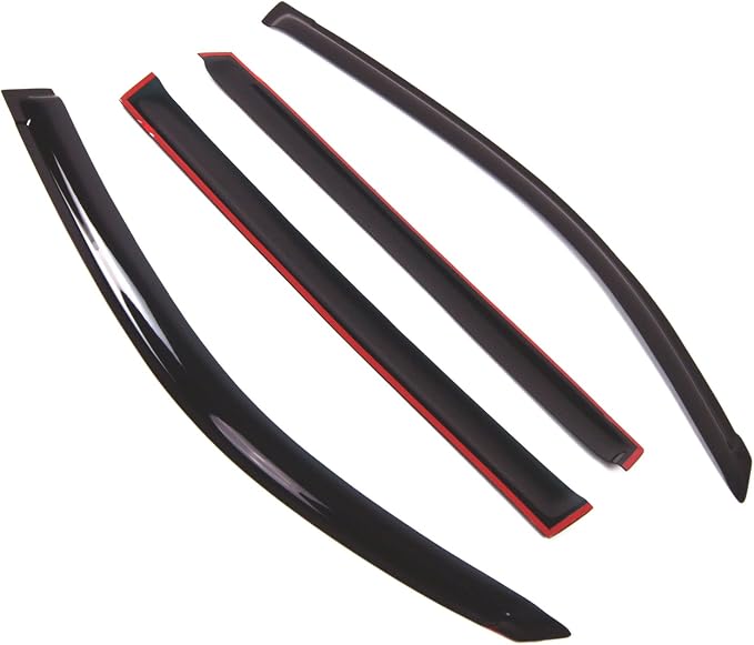 WD2-709 Dark Smoke 4 Pcs Set Window Visor (Outside Mount) Deflector Rain Guard Compatible with 2008-2015 Lexus LX570