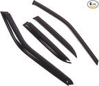 Outside Mount Window Vent Visors Rain Guards Compatible with Mazda 323 1990-1994 | Side Window Wind Deflectors Rain Shields | Smoke Tinted, 4 Pcs Set, DGWV-713