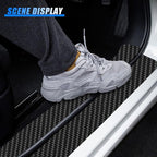 Car Door Sill Protector, Carbon Fiber Anti-Scratch Automotive Doors Edge Guards, Waterpoor Car Door Threshold Protection Auto Decoration Sticker, Universal Vehicle Interior Accessories (5PCS)