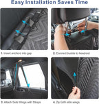 Dog Car Seat Cover - Hard Bottom Backseat Extender, Black | Back Seat, Waterproof Hammock, Thick Sponge, Supports 400 lbs, Seat Protector, Pets, Cars, SUVs, Trucks