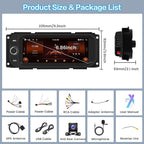 5Ghz WiFi [64G] Android Car Radio for Dodge Ram 2002-2006, Jeep Wrangler 2003-2006, Jeep Liberty 2002-2007, Jeep Grand Cherokee 1999-2004 – 6.86" HD Touchscreen with CarPlay Android Auto 2+64G GPS SWC