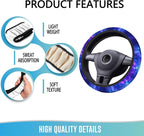 Elastic Steering Wheel Cover Car Accessories Cute Universal 15 Inch Absorbing Sweat Non-Slip Breathable for Man Woman - Purple Galaxy
