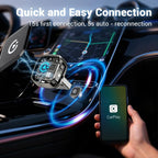 Wireless Carplay Adapter, Suitable for Vehicles Equipped with Cabled CarPlay, Plug and Play Feature enables Fast and Stable CarPlay Wireless Connection, Suitable for 800+ Vehicles (Grey)