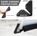 2 PCS Car Door Corner Protector Edge Guards, Real Carbon Fiber Anti-Collision Car Door Edge Protector, Self-Adhesive Decorative Auto Corner Protect, Vehicle Exterior Accessories (Black Sport)
