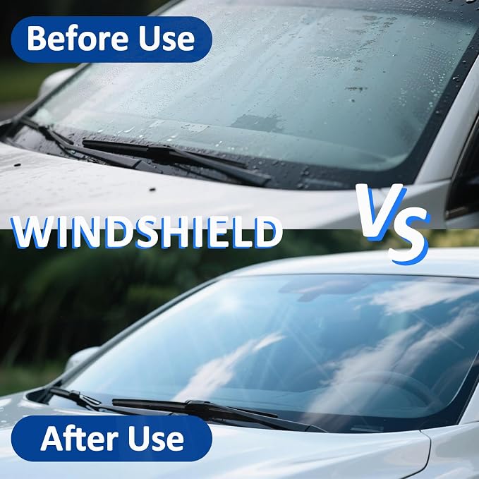 Oil Film Remover for Car Windshield - Glass Cleaner Spray Anti-Fog Rain Repellent - Removes Grease Silicone Water Spots Road Grime - Interior Exterior Windows(4, Fluid Ounces)