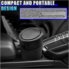 Car Trash Can Bin with Lid, Leakproof Automotive Side Door Garbage Can, Mini Vehicle Cup Holder Trash Bin, Portable Auto Organizers & Storage Accessories for Car, Home, Office (1PC/Black)