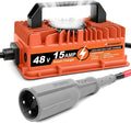 48 Volt Golf Cart Battery Charger 15 AMP for Club Car Precedent & DS Series with 3-Pin Round Plug- Lead Acid