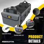 Car Trunk Organizer with Cooler, 100L, Premium Material, Gray | Collapsible Heavy Duty Large Car Organizer, Sturdy Trunk Storage for SUV with Adjustable Straps and Non Slip Bottom
