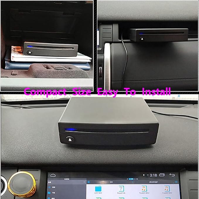 External USB Car Universal CD Player,Vehicle CD Player for Car via USB Radio Connection Portable CD Player for Car Android Navigation with USB Port-Plug and Play