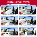 Blind Spot Mirror, Oval HD Glass Frameless Convex Rear View Mirror with wide angle Adjustable Stick for Cars SUV and Trucks, Pack of 2