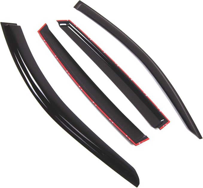 Outside Mount Window Vent Visors Rain Guards Compatible with BMW X4 2015-2016 | Side Window Wind Deflectors Rain Shields | Smoke Tinted, 4 Pcs Set, DGWV-781