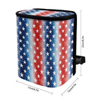 American Flag Star Print Car Trash Can with Lid, 4th of July Leak Proof Auto Trash Bag Hanging Vehicle Garbage Can Multipurpose Storage Container for Back Seat Road Trip