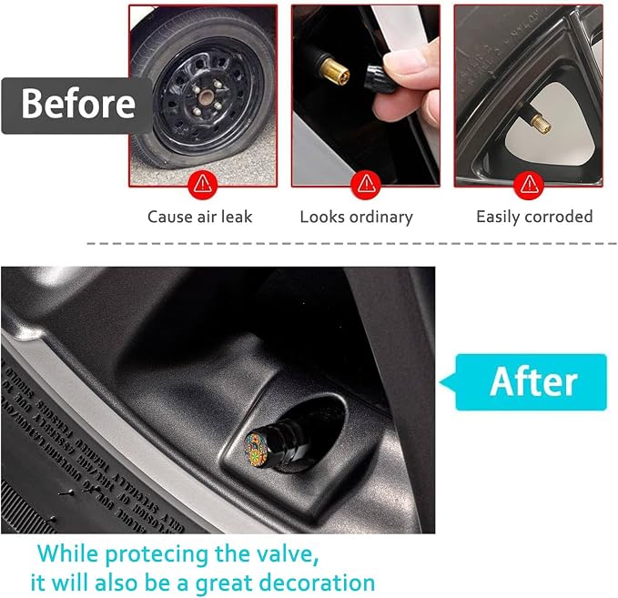 4Pack Spider Car Tire Valve Stem Caps Aluminum Valve Stem Covers Air Cap | Corrosion Resistant Car Valve Cap for Auto SUV Bike Motorcycle Valve Decor Spider Car Accessories Gifts