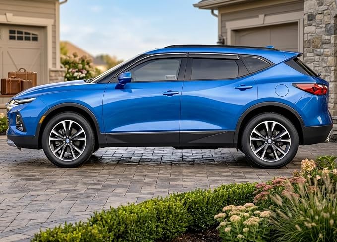 2019-2026 Tape-On Rain Guards for Chevrolet Chevy Blazer (Crossover) Side Window Visor Deflectors LT RS Premier Durable Tinted Shades 2020 2021 2022 2023 2024 2025