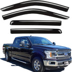 Side Window Visors Rain Guards Vent Deflectors for 2015-2025 Ford F150 Crew Cab, 2017-2025 F250 F350 SuperDuty Crew Cab, Smoke Window Vent Sun Shade Truck Accessories 4pcs 94975