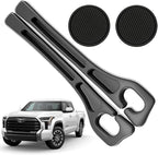 Car Seat Gap Filler Organizer Compatible with Toyota Tundra 2014-2026 Accessories Seat Gap Plug Blocker with Storage Slot Non-Slip Car Cup Holder Coaster Black