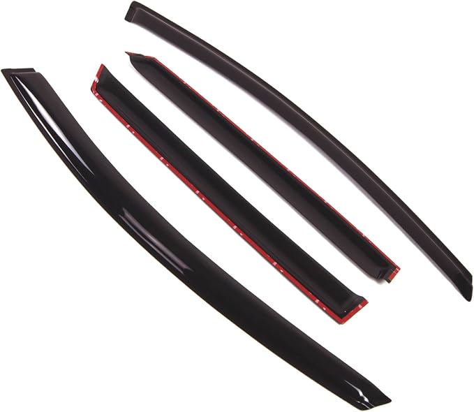 Outside Mount Window Vent Visors Rain Guards Compatible with Mazda CX-9 2007-2015 | Side Window Wind Deflectors Rain Shields | Black Tinted, 4 Pcs Set, BGWV-311