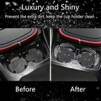 2pcs Bling Car Cup Holder Coaster, 2.75 inch Anti-Slip Shockproof Universal Fashion Car Coasters Insert Bling Crystal Rhinestone Automotive Interior Accessories for Women (2 pcs, Black)