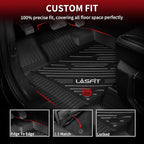 Floor Mats for Ford F-150 2015-2026 | F150 Lightning 2022-2025 SuperCrew (Rear w/o Fold Flat Storage) Carpet Floor All Weather Protector TPE Truck Liners- 1st & 2nd Row, 3pcs Black