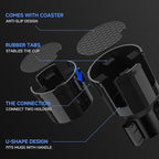 Car Cup Holder Expander, 2 in 1 Cup Holder Adapter Extender for Car with Expandable Insert, Fits Yeti, Hydroflask and Other Large Water Bottles & Mugs in 2.2"-4.6" (10-46oz)
