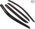 Outside Mount Window Vent Visors Rain Guards Compatible with Dodge Ram 1500 Mega Cab 2006-2008 | Side Window Wind Deflectors Rain Shields | Smoke Tinted, 4 Pcs Set, DGWV-131-1