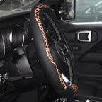 16 inch Steering Wheel Cover Cheetah Print, Breathable Microfiber Leather Compatible Large-Size for F150 F250 F350 Ram 4Runner Tacoma Tundra Range Rover Model Car Accessories for Women Men