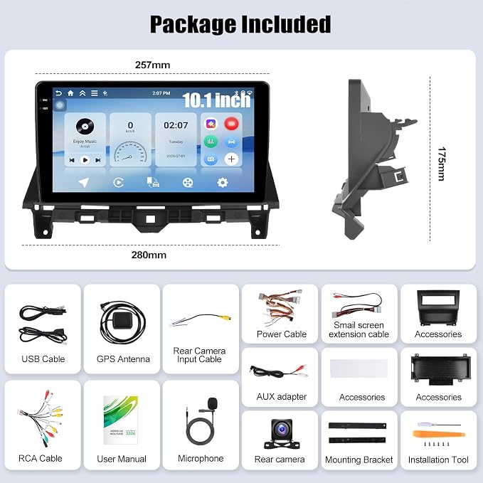 4G+64G Android Car Stereo for Honda Accord 2008 2009 2010 2011 2012 2013 Car Radio with Wireless Carplay Android Auto 10.1 Inch Touch Screen Head Unit Backup Camera WiFi GPS FM RDS Bluetooth